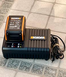 Batteria Worx 5,0 Ah e Caricabatterie Doppio
