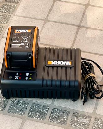 Batteria Worx 5,0 Ah e Caricabatterie Doppio
