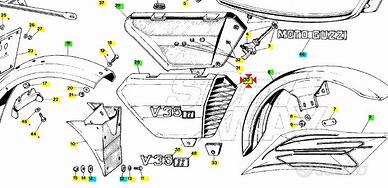 Griglia Dx Moto Guzzi V35 GU19478150