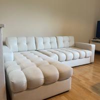 Divano angolare beige Micadoni 236x160 cm