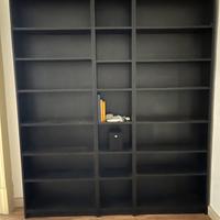 BILLY Combinazione librerie nero effetto rovere