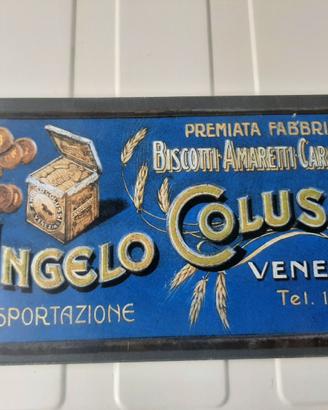 INSEGNA ANGELO COLUSSI TARGA IN RILIEVO
