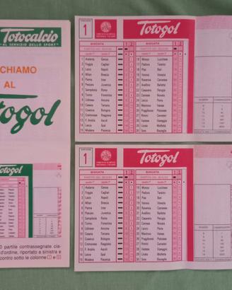Totogol 1993 Concorso N. 1 - 2 Schedine + Depliant