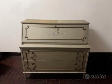 Ribalta secretaire laccata decorata a fiori 60'