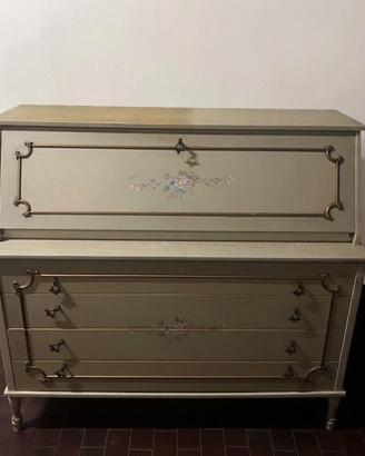 Ribalta secretaire laccata decorata a fiori 60'