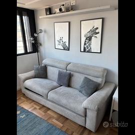 Divano letto Poltrone e Sofà grigio con letto 190x