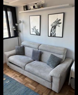 Divano letto Poltrone e Sofà grigio con letto 190x