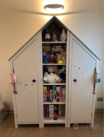 Casetta armadio libreria guardaroba per cameretta