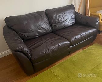 Divano letto in pelle