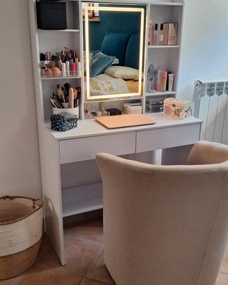 Toeletta Trucco VASAGLE Bianca (Nuova) LED