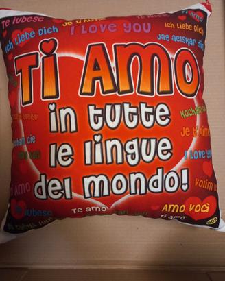 Cuscino San Valentino Ti Amo in tutte le lingue