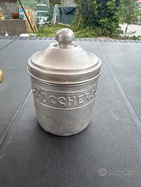 Barattolo vintage in alluminio zucchero