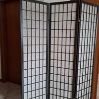 Paravento separè giapponese in legno e carta