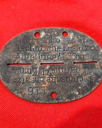 piastrina di riconoscimento tedesca ww2 