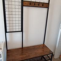 Appendiabiti da terra con panca e scarpiera