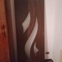 Porta da Interno Con Vetro in HDF Pv10+maniglia