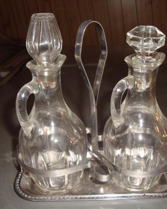 Aceto e olio vintage set gran classe Argenteo