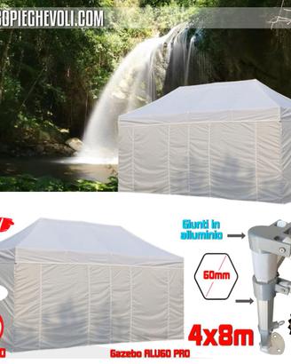 Gazebo pieghevole professionale 4x8 tendone PVC
