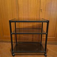 CARRELLO PORTA TV RIPIANI IN VETRO