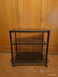 CARRELLO PORTA TV RIPIANI IN VETRO