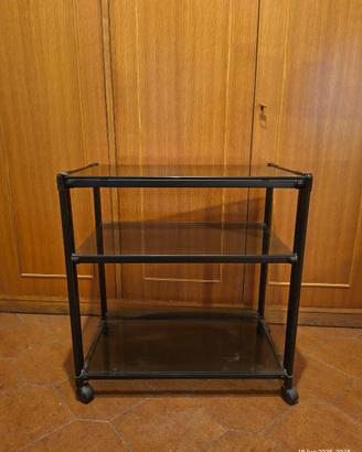 CARRELLO PORTA TV RIPIANI IN VETRO