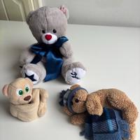 Set 3 caldi e morbidi orsetti peluche per la nanna