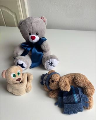 Set 3 caldi e morbidi orsetti peluche per la nanna
