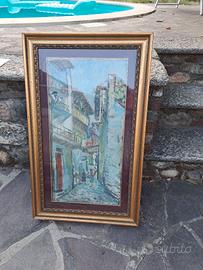 Quadro "Parigi" di M.Dolci da restaurare  73x37