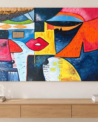 Quadro su tela dipinto a mano 100x70 cm