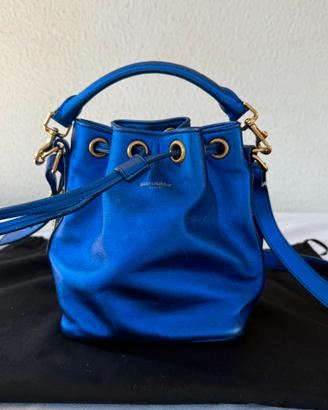 Borsa Emmanuelle Sain Laurent blu elettrico