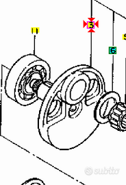 -Spalla albero motore Dx Yamaha XT 600 34K11422000