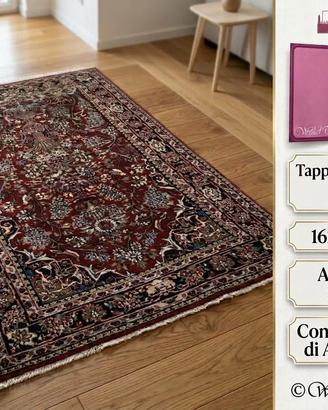Tappeto persiano agra annodato a mano certificato