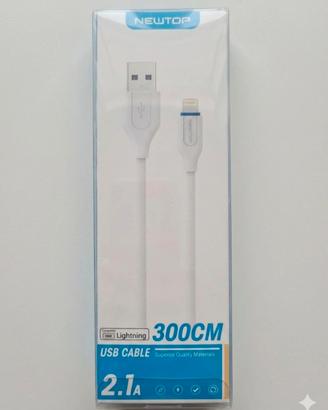 Cavo USB Ricarica e Dati Extra Lungo 3m Cellulare