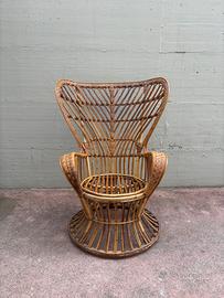 Poltrona Lio Carminati & Gio Ponti rattan vintage