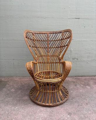 Poltrona Lio Carminati & Gio Ponti rattan vintage