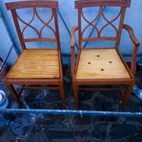 Coppia sedie grezze in stile con sedile