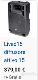 cassa amplificata 250 watt rms