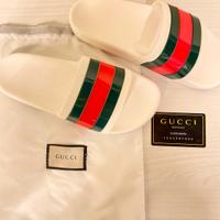 Gucci ciabatta con fascia tricolore - n.40
