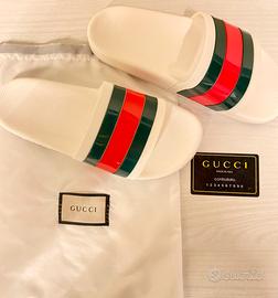 Gucci ciabatta con fascia tricolore - n.40