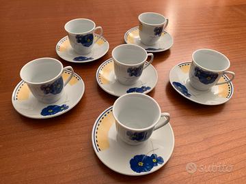 Set di 6 tazzine con piattino