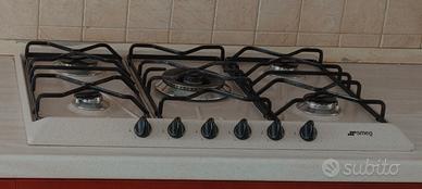 piano cottura gas 5 fuochi di cui 1 doppia corona