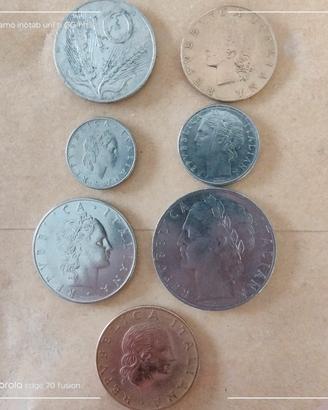 7 monete in lire italiane 
