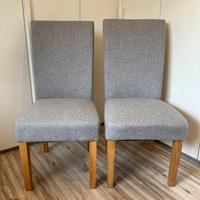 2 Sedie Grigie in legno e tessuto