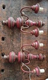 Applique vintage in legno e vetro 
