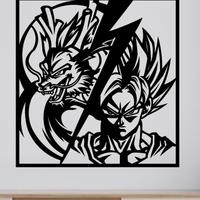 Goku e shenron dragon ball quadro in metallo 