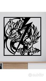 Goku e shenron dragon ball quadro in metallo 