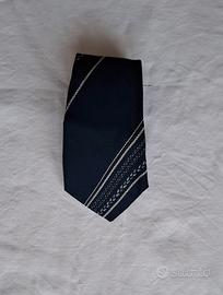 Cravatta vintage Diva in seta blu