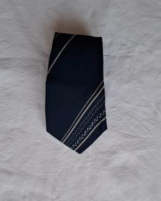 Cravatta vintage Diva in seta blu