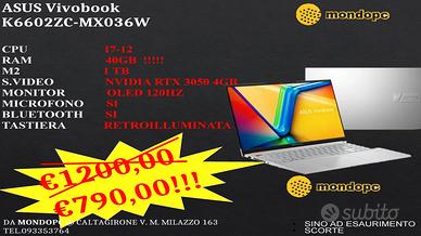 notebook nuovo Asus i7 RTX3050  40 Gb RAM