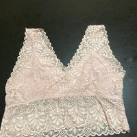 Bralette in pizzo rosa
